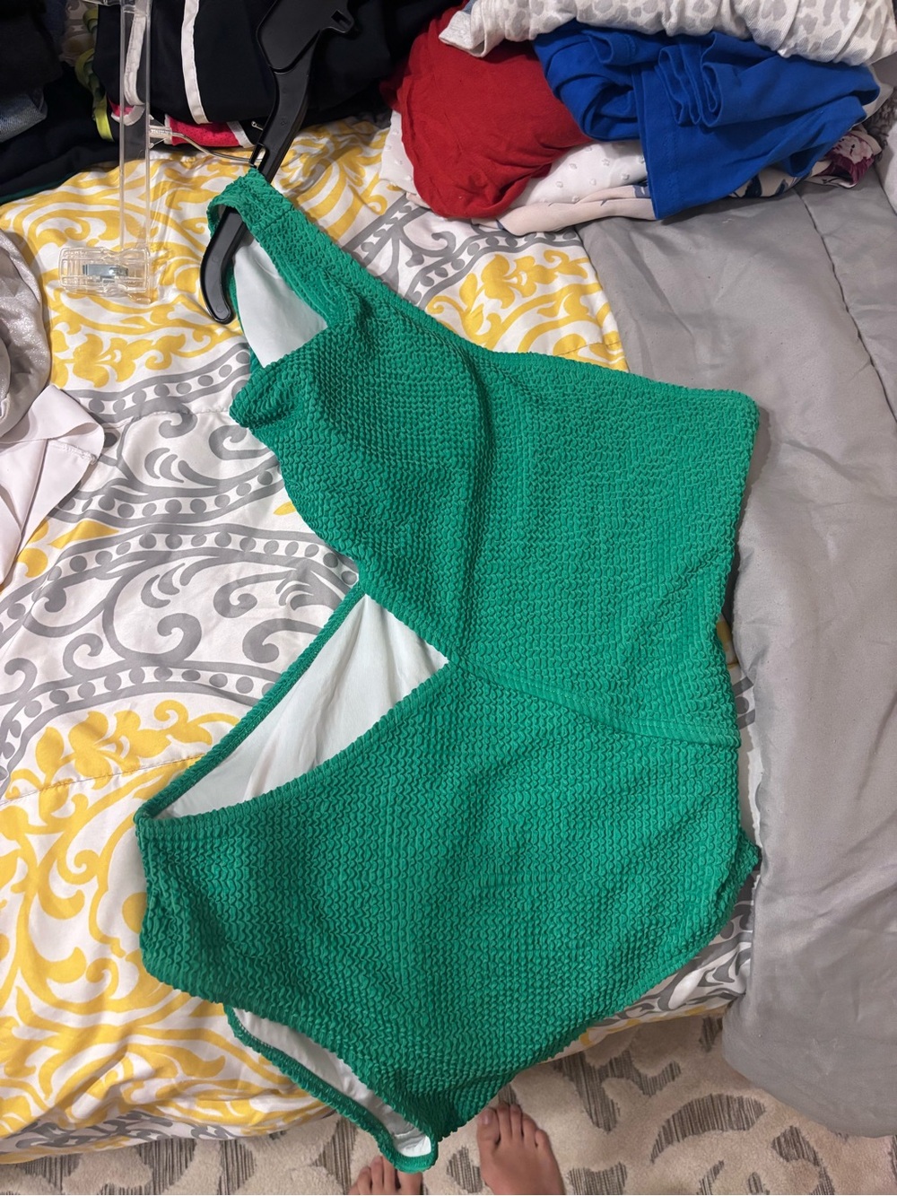 Target Green Textured One-Piece Swimsuit